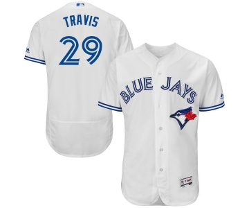 Men's Toronto Blue Jays #29 Devon Travis White Home 2016 Flexbase Majestic Baseball Jersey