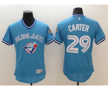 Men's Toronto Blue Jays #29 Joe Carter Retired Light Blue 2016 Flexbase Majestic Baseball Jersey