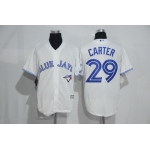 Men's Toronto Blue Jays #29 Joe Carter Retired White Cool Base Stitched MLB Jersey