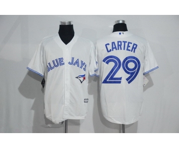 Men's Toronto Blue Jays #29 Joe Carter Retired White Cool Base Stitched MLB Jersey