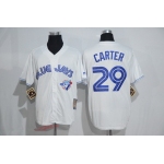 Men's Toronto Blue Jays #29 Joe Carter White Majestic Cool Base Cooperstown Collection Player Jersey