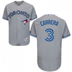 Men's Toronto Blue Jays #3 Ezequiel Carrera Gray Road 2016 Flexbase Majestic Baseball Jersey