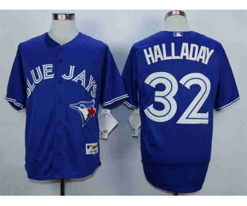 Men's Toronto Blue Jays #32 Roy Halladay Blue Cool Base Jersey