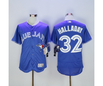 Men's Toronto Blue Jays #32 Roy Halladay Retired Blue 2016 Flexbase Majestic Baseball Jersey