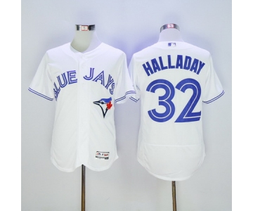 Men's Toronto Blue Jays #32 Roy Halladay Retired White 2016 Flexbase Majestic Baseball Jersey