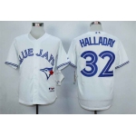 Men's Toronto Blue Jays #32 Roy Halladay White Cool Base Jersey