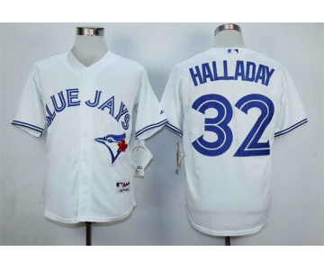Men's Toronto Blue Jays #32 Roy Halladay White Cool Base Jersey