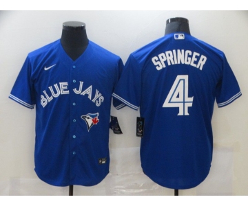 Men's Toronto Blue Jays #4 George Springer Blue Stitched MLB Cool Base Nike Jersey