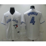 Men's Toronto Blue Jays #4 George Springer White Stitched MLB Cool Base Nike Jersey