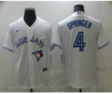 Men's Toronto Blue Jays #4 George Springer White Stitched MLB Cool Base Nike Jersey