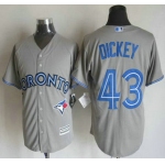 Men's Toronto Blue Jays #43 R.A. Dickey Away Gray 2015 MLB Cool Base Jersey