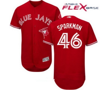 Men's Toronto Blue Jays #46 Glenn Sparkman Red Stitched MLB 2017 Majestic Flex Base Jersey