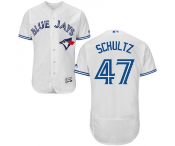 Men's Toronto Blue Jays #47 Bo Schultz White Home 2016 Flexbase Majestic Baseball Jersey