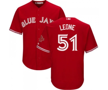 Men's Toronto Blue Jays #51 Dominic Leone Red Stitched MLB 2017 Majestic Cool Base Jersey