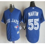 Men's Toronto Blue Jays #55 Russell Martin Alternate Blue 2015 MLB Cool Base Jersey