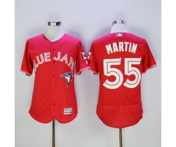 Men's Toronto Blue Jays #55 Russell Martin Red 2016 Flexbase Majestic Baseball Jersey