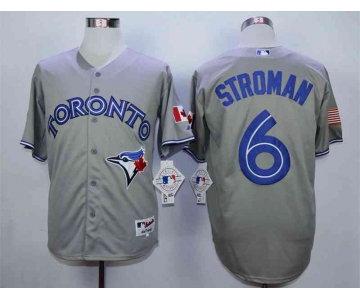 Men's Toronto Blue Jays #6 Marcus Stroman Grey Cool Base Jersey