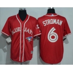 Men's Toronto Blue Jays #6 Marcus Stroman Red Stitched MLB 2016 Canada Day Majestic Cool Base Jersey