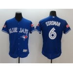 Men's Toronto Blue Jays #6 Marcus Stroman Royal Blue Fashion Stars & Stripes 2016 Flexbase Majestic Jersey