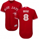 Men's Toronto Blue Jays #8 Cavan Biggio Authentic Scarlet Flex Base Alternate Collection Jersey
