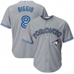 Men's Toronto Blue Jays #8 Cavan Biggio Replica Gray Cool Base Road Jersey