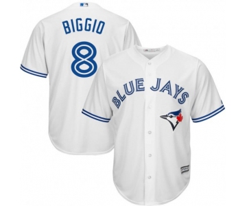 Men's Toronto Blue Jays #8 Cavan Biggio Replica White Cool Base Home Jersey