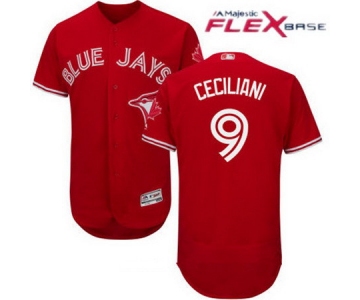 Men's Toronto Blue Jays #9 Darrell Ceciliani Red Stitched MLB 2017 Majestic Flex Base Jersey