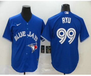 Men's Toronto Blue Jays #99 Hyun-Jin Ryu Blue Stitched MLB Cool Base Nike Jersey