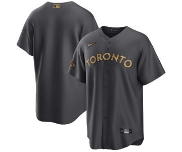 Men's Toronto Blue Jays Blank Charcoal 2022 All-Star Cool Base Stitched Baseball Jersey