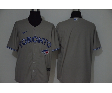 Men's Toronto Blue Jays Blank Gray Stitched MLB Cool Base Nike Jersey