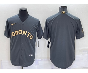 Men's Toronto Blue Jays Blank Grey 2022 All Star Stitched Cool Base Nike Jersey