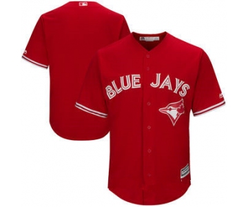 Men's Toronto Blue Jays Blank Red Stitched MLB 2017 Majestic Cool Base Jersey