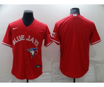 Men's Toronto Blue Jays Blank Red Stitched MLB Cool Base Nike Jersey