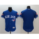 Men's Toronto Blue Jays Blank Royal Blue Fashion Stars & Stripes 2016 Flexbase Majestic Jersey