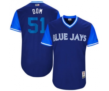 Men's Toronto Blue Jays Dominic Leone Dom Majestic Royal 2017 Players Weekend Authentic Jersey