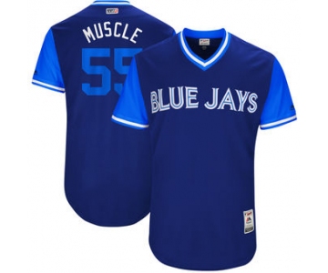 Men's Toronto Blue Jays Russell Martin Muscle Majestic Royal 2017 Players Weekend Authentic Jersey