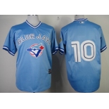 Toronto Blue Jays #10 Vernon Wells Light Blue Pullover Jersey