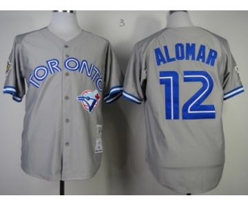 Toronto Blue Jays #12 Roberto Alomar 1992 Gray Throwback Jersey