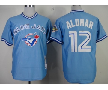 Toronto Blue Jays #12 Roberto Alomar 1993 Light Blue Throwback Jersey