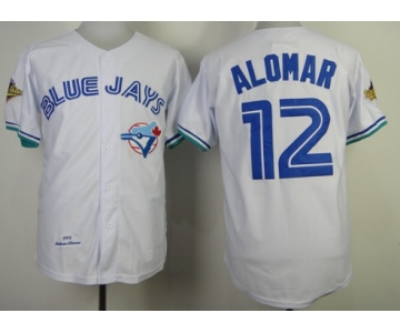 Toronto Blue Jays #12 Roberto Alomar 1993 White Throwback Jersey