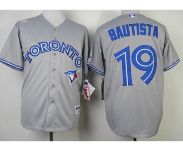 Toronto Blue Jays #19 Jose Bautista Gray Jersey