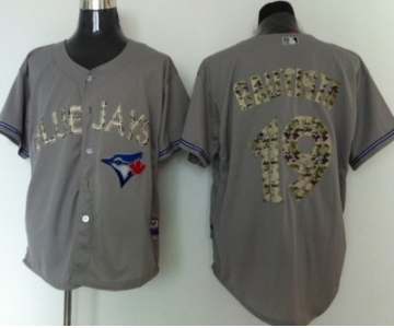 Toronto Blue Jays #19 Jose Bautista Gray With Camo Jersey