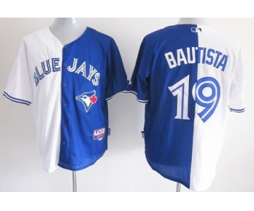 Toronto Blue Jays #19 Jose Bautista White/Blue Two Tone Jersey