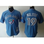 Toronto Blue Jays #19 Paul Molitor 1993 Light Blue Throwback Jersey