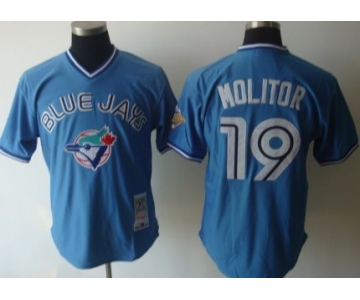 Toronto Blue Jays #19 Paul Molitor 1993 Light Blue Throwback Jersey