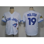 Toronto Blue Jays #19 Paul Molitor 1993 White Throwback Jersey
