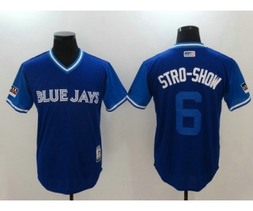 Toronto Blue Jays 6 Marcus Stroman Stro-Show Majestic Royal 2018 Players Weekend Authentic Jersey