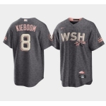 Men's Washington Nationals #8 Carter Kieboom 2022 Grey City Connect Cherry Blossom Cool Base Stitched Jersey