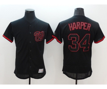 Men Washington Nationals #34 Harper Black Classic Elite 2022 MLB Jersey