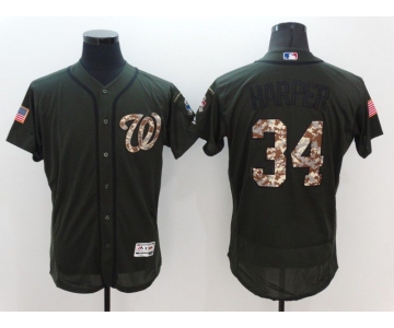 Men Washington Nationals #34 Harper Green Camo Elite 2022 MLB Jersey